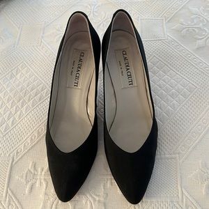 CLAUDIA CIUTI ITALIAN BLACK FAILLE HIGH HEEL DRESS SHOES